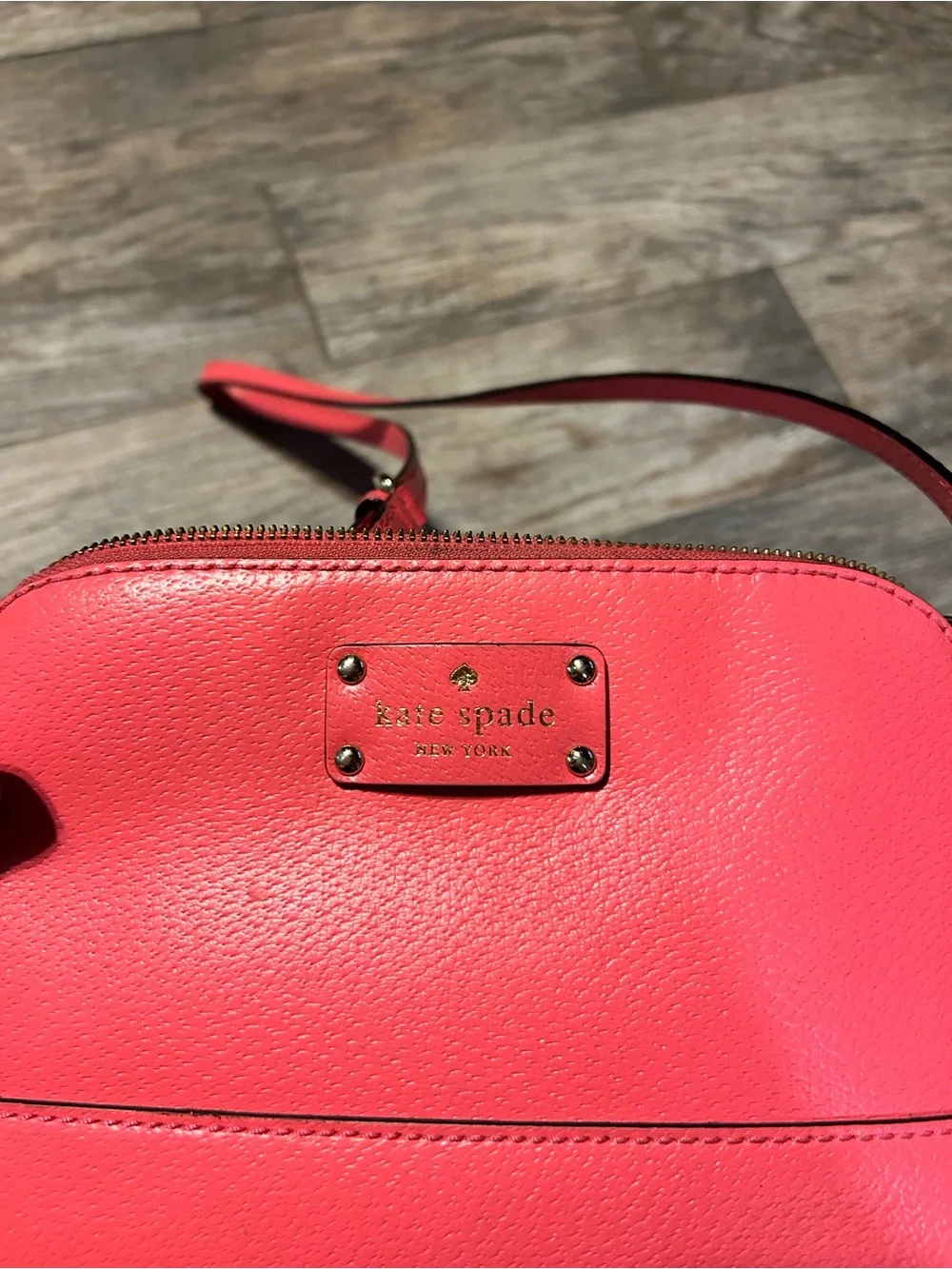 kate spade coral pink leather crossbody bag